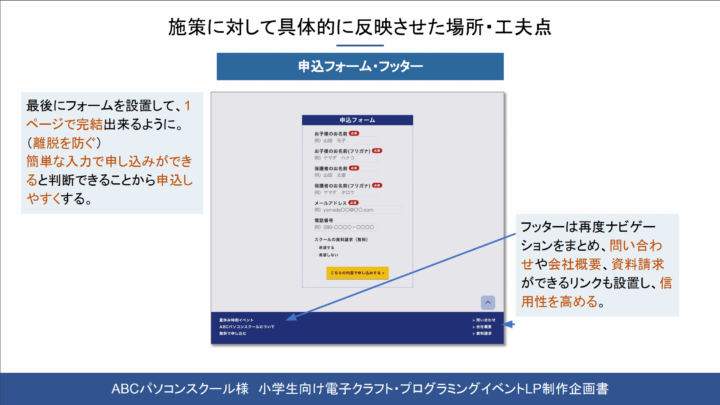 abcpcschool企画書施策に対して具体的に反映させた場所・工夫点